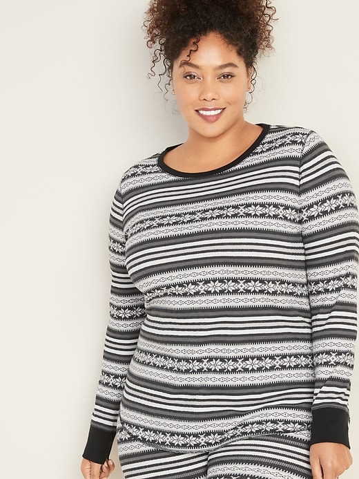 Image number 1 showing, Plus-Size Crew-Neck Thermal Top