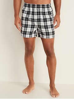 Patterned Flannel Boxers for Men -- 4.25" inseam