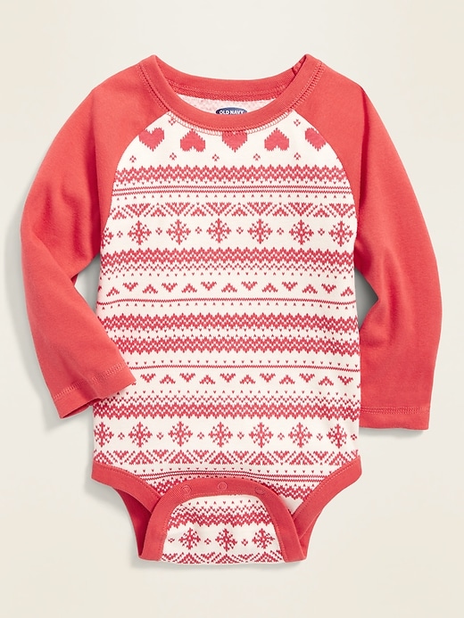 View large product image 1 of 2. Raglan-Sleeve Bodysuit for Baby