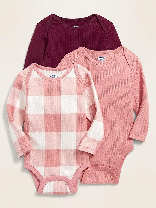 View large product image 1 of 1. Thermal-Knit Bodysuit 3-Pack for Baby