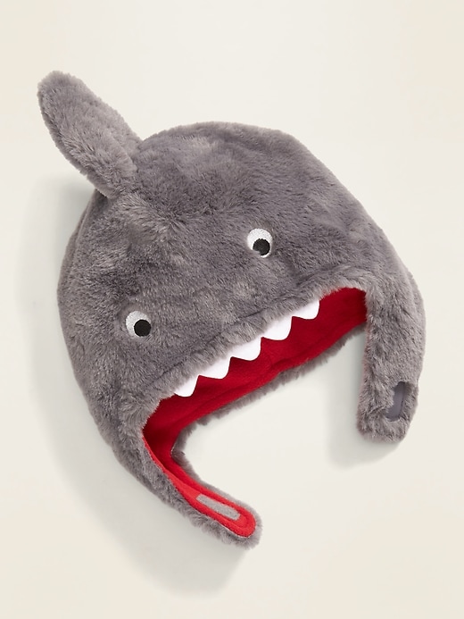 View large product image 1 of 1. Faux-Fur Shark Trapper Hat for Toddler