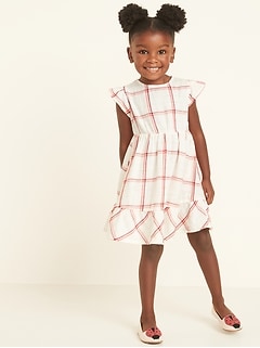 Fit & Flare Metallic-Weave Plaid Dress for Toddler Girls