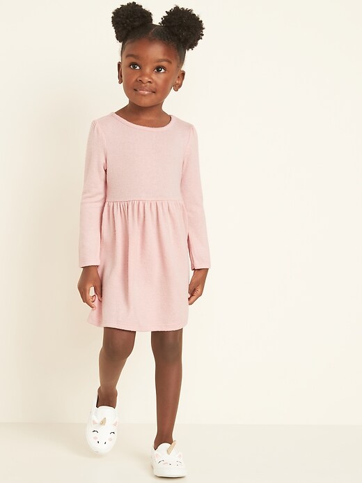 View large product image 1 of 1. Plush-Knit Fit & Flare Dress for Toddler Girls