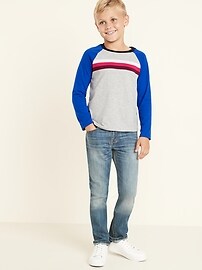 View large product image 3 of 3. Softest Chest-Stripe Raglan Tee For Boys