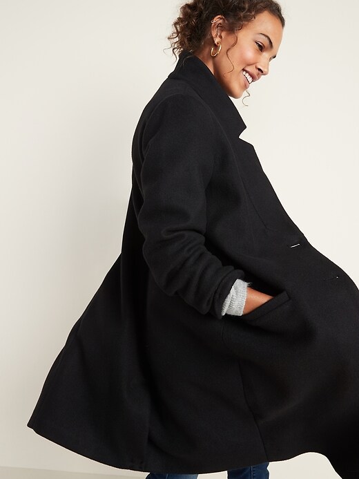 Image number 4 showing, Relaxed Soft-Brushed Long-Line Coat for Women