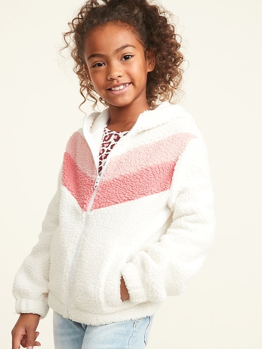 View large product image 1 of 1. Sherpa Cinched-Hem Zip Hoodie for Girls