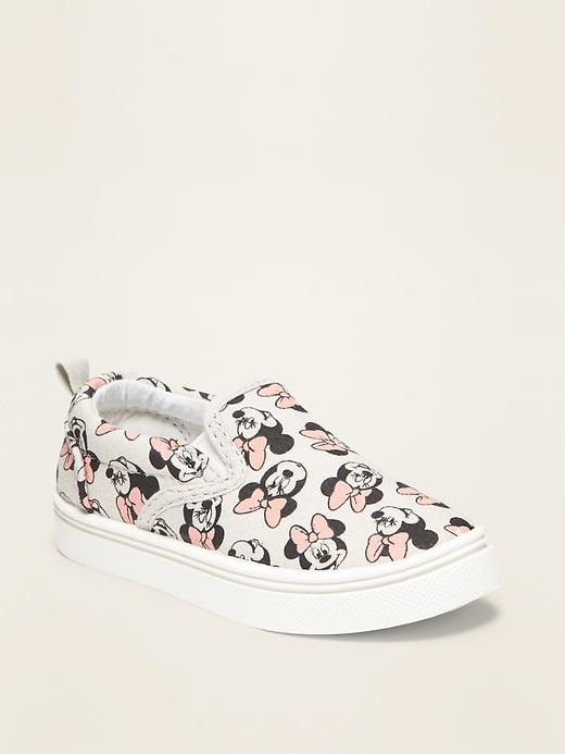 View large product image 1 of 4. Disney&#169 Minnie Mouse Canvas Slip-Ons for Toddler Girls