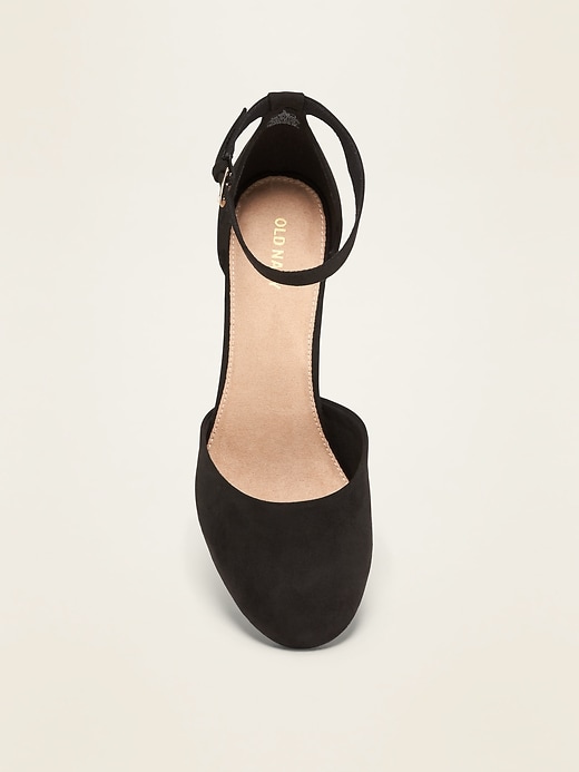 Image number 3 showing, Faux-Suede D'Orsay Block-Heel Pumps for Women
