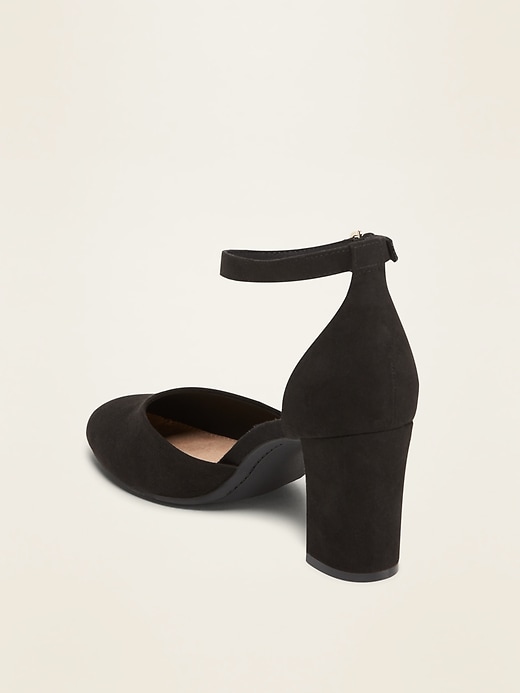 Image number 4 showing, Faux-Suede D'Orsay Block-Heel Pumps for Women