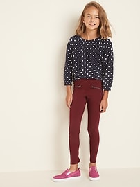 View large product image 3 of 3. High-Waisted Zip Faux-Pocket Stevie Pants For Girls