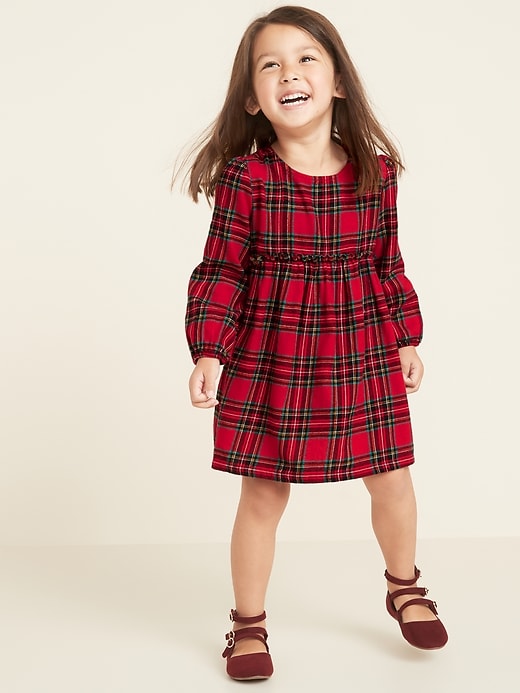 View large product image 1 of 3. Plaid Fit & Flare Dress for Toddler Girls