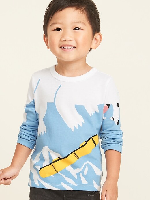 View large product image 1 of 1. Critter Novelty Graphic Long-Sleeve Tee for Toddler Boys