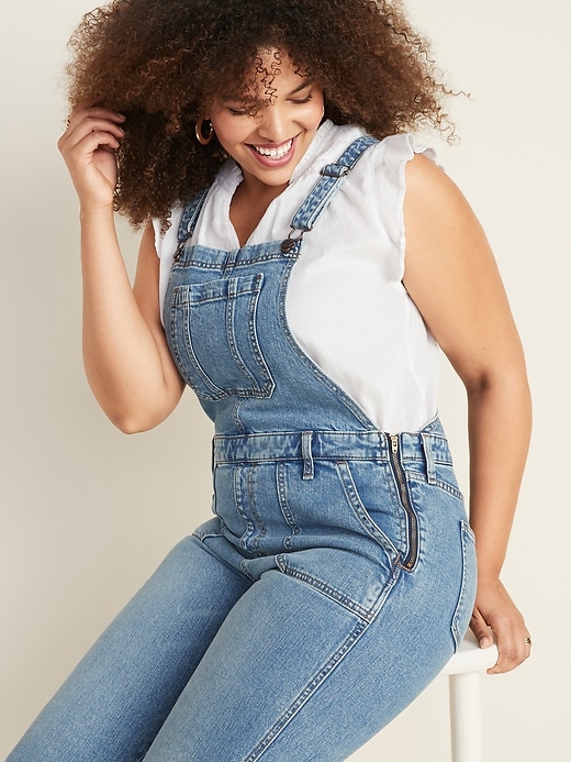 Image number 8 showing, Straight-Leg Jean Overalls for Women