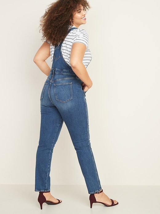 Image number 7 showing, Straight-Leg Jean Overalls for Women
