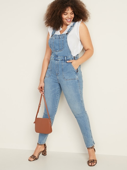 Image number 6 showing, Straight-Leg Jean Overalls for Women