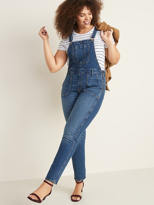 Image number 6 showing, Straight-Leg Jean Overalls for Women