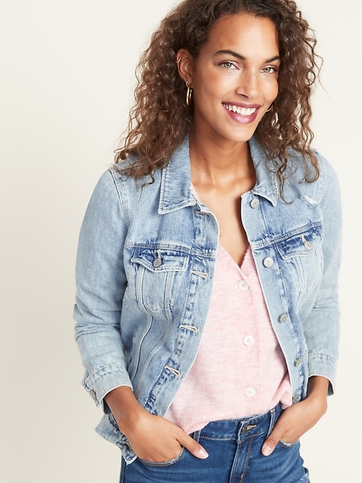 Image number 1 showing, Distressed Jean Jacket For Women