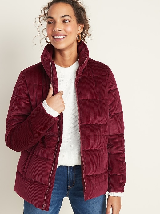 Image number 1 showing, Frost-Free Corduroy Puffer Jacket for Women