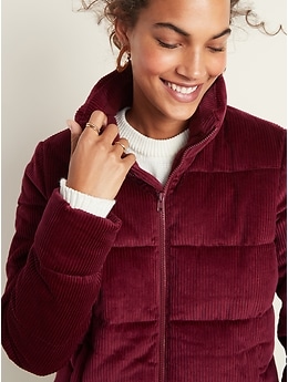 COZYPOIN Women's Corduroy Puffer Jacket Winter Quilted Coats