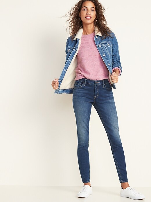 Image number 3 showing, Mid-Rise Built-In Warm Rockstar Super Skinny Jeans for Women