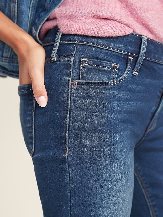 Image number 5 showing, Mid-Rise Built-In Warm Rockstar Super Skinny Jeans for Women