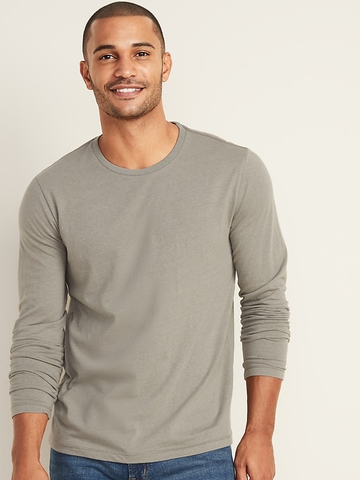 View large product image 1 of 1. Soft-Washed Crew-Neck Long-Sleeve Tee