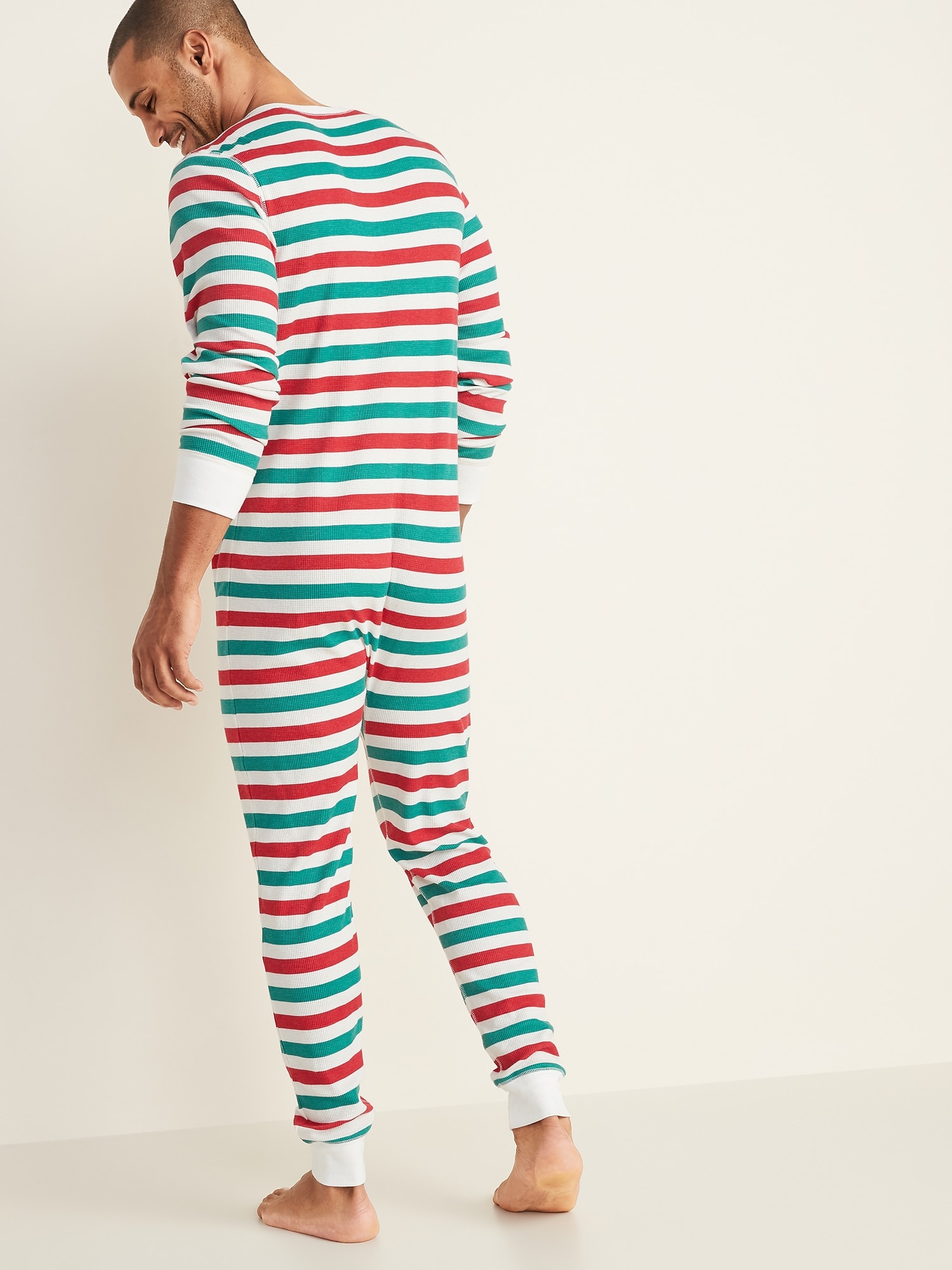 Thermal-Knit Union Suit One-Piece Pajamas