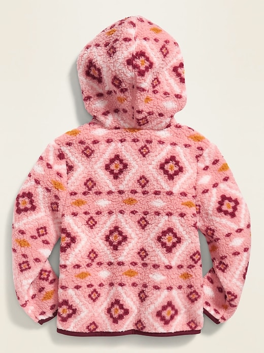 View large product image 2 of 4. Patterned Sherpa Bear Zip Hoodie for Toddler Girls