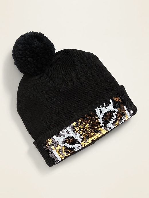 View large product image 1 of 2. "Fearless" Flip-Sequin Beanie for Boys
