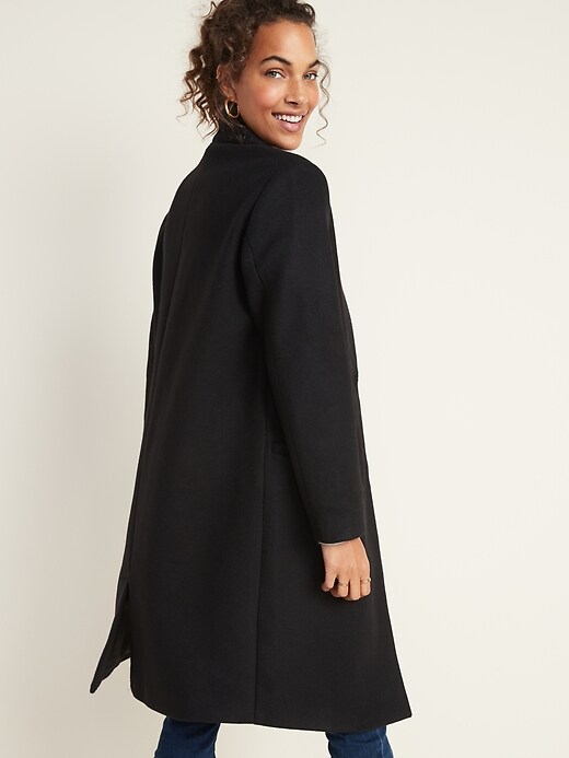 Image number 2 showing, Relaxed Soft-Brushed Long-Line Coat for Women