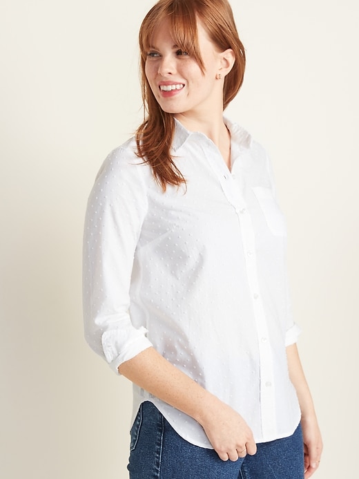 View large product image 1 of 1. Classic Textured Shirt for Women