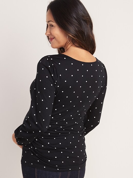 Image number 2 showing, Maternity Blouson-Sleeve Shirred Top