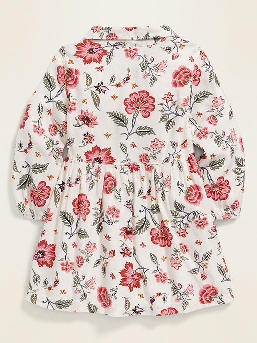 Floral-Print Popover Shirt Dress for Toddler Girls | Old Navy