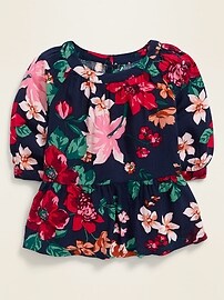 View large product image 4 of 4. Floral-Print Peplum-Hem Tunic for Toddler Girls