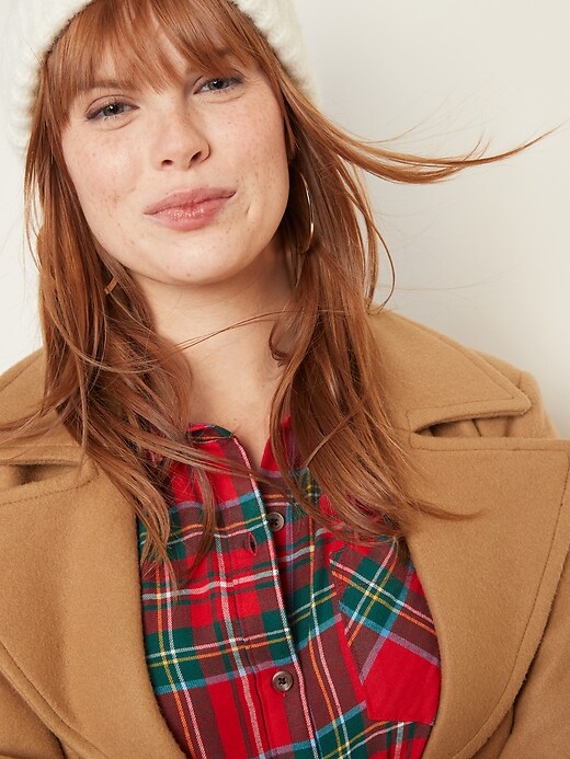 Image number 4 showing, Patterned Flannel Tunic Shirt for Women
