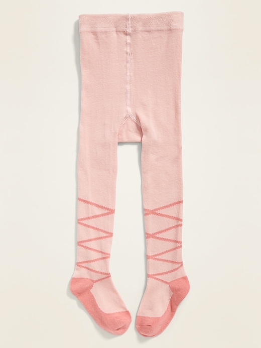 View large product image 1 of 1. Ballerina-Graphic Knit Tights for Toddler Girls
