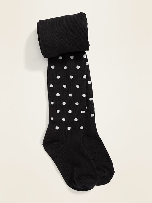 View large product image 1 of 1. Polka-Dot Knit Tights for Toddler Girls