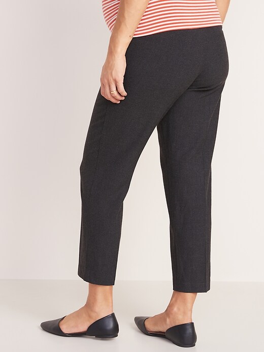 View large product image 2 of 3. Maternity Mid-Rise Full-Panel Pull-On Straight Pants