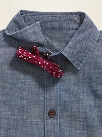 View large product image 3 of 3. Chambray Shirt & Polka-Dot Bow-Tie Set for Baby