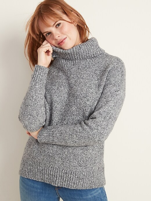 Slouchy Turtleneck Sweater for Women 