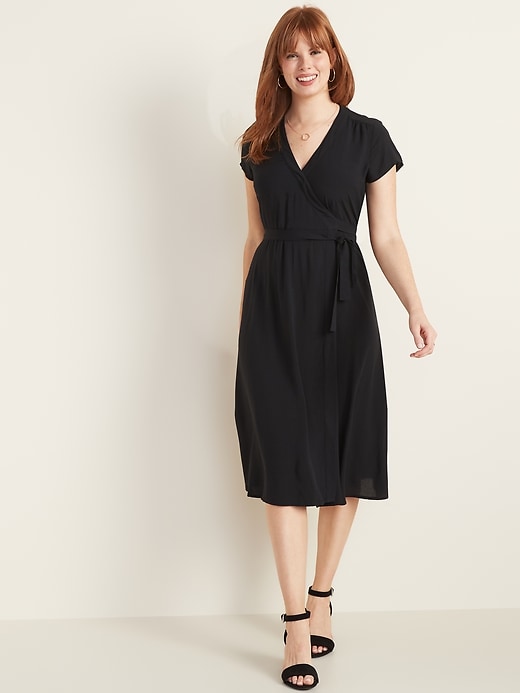 View large product image 1 of 1. Wrap-Front Midi Dress for Women