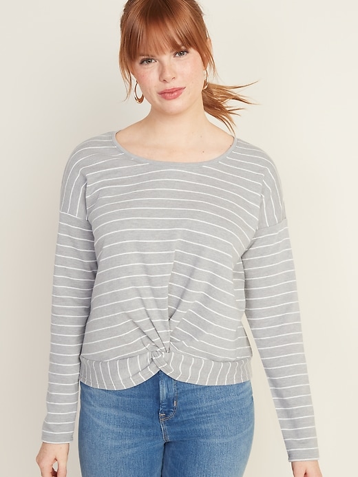 Image number 4 showing, Twist-Front French Terry Top for Women