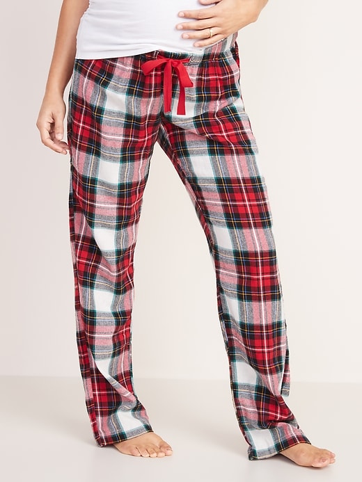 View large product image 1 of 2. Maternity Mid-Rise Flannel Pajama Pants
