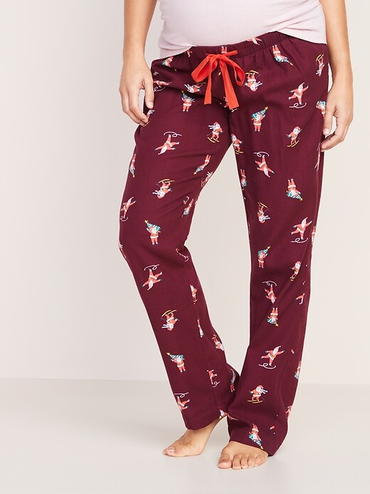 View large product image 1 of 1. Maternity Mid-Rise Flannel Pajama Pants