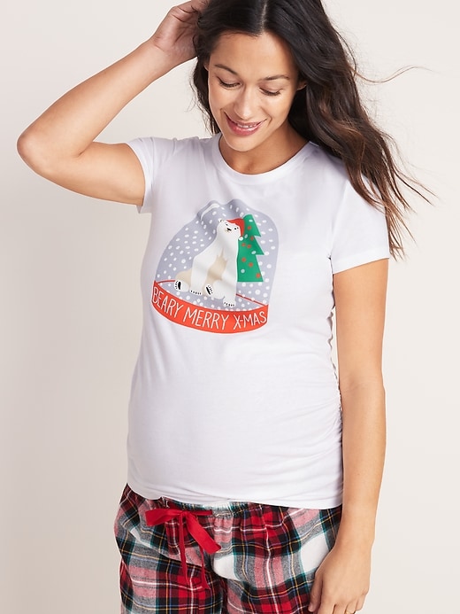 View large product image 1 of 1. Maternity Slim-Fit Graphic Tee