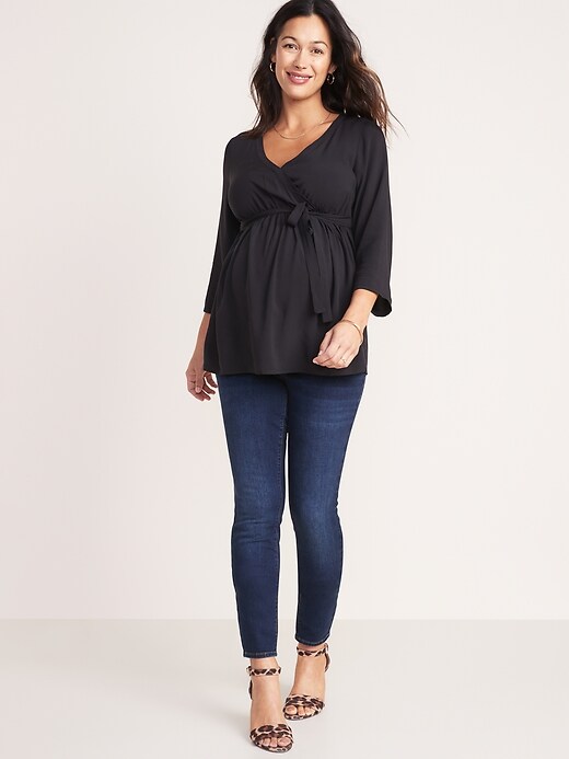 Image number 3 showing, Maternity Wrap-Front Top