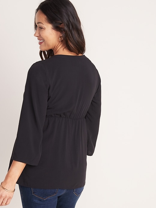 Image number 2 showing, Maternity Wrap-Front Top