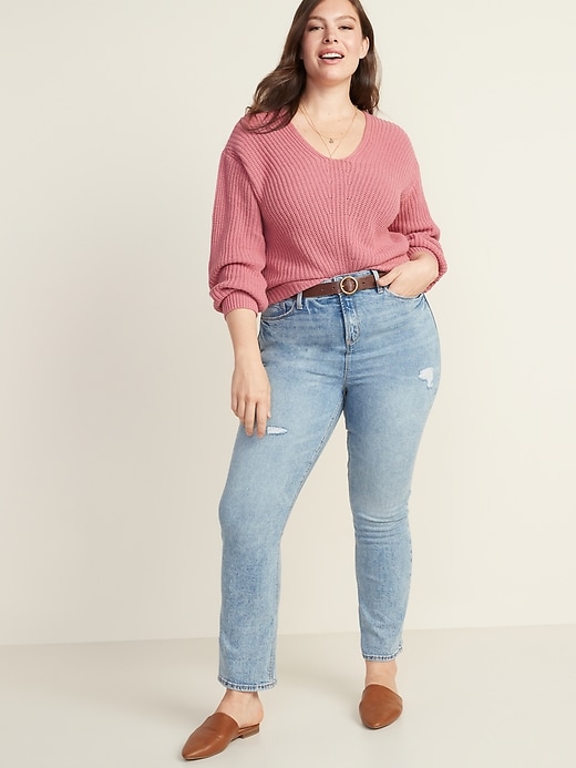 Image number 8 showing, High-Waisted Distressed Flare Ankle Jeans for Women