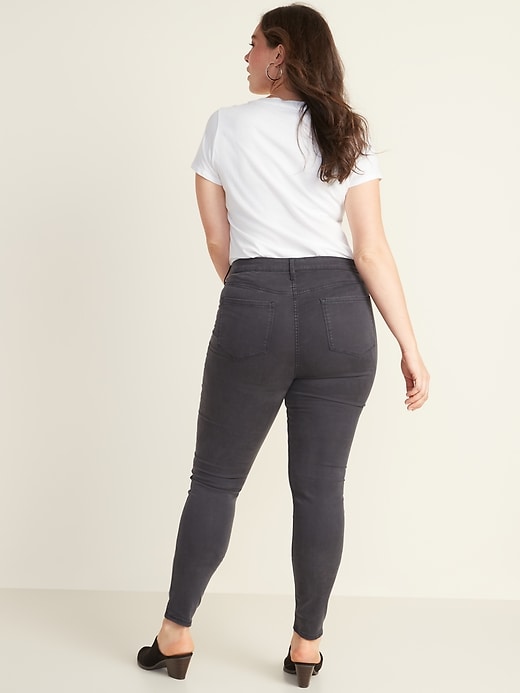 Image number 7 showing, High-Waisted Button-Fly Sateen Rockstar Super Skinny Jeans for Women