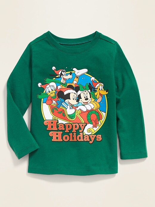 View large product image 1 of 2. Disney&#169 Mickey & Friends "Happy Holidays" Tee for Toddler Boys